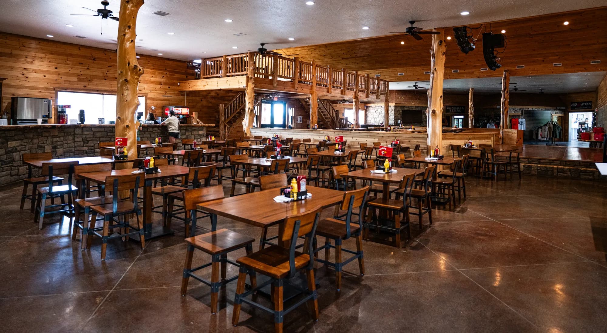 The dining hall interior at the park